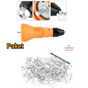 PAKET Adaptor rivet gun elektrik Adaptor bor rivet DAN paku rivet ISI 500PCS Size 435 440 450 540 550 640 665 675 Blind RiVet