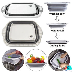 𝐀𝐍𝐓𝑃𝐸𝐸 𝟑 𝐢𝐧 𝟏 𝐂𝐮𝐭𝐭𝐢𝐧𝐠 𝐁𝐨𝐚𝐫𝐝 𝐅𝐨𝐥𝐝𝐚𝐛𝐥𝐞 🐜 Vegetable Washing Basket Drainage Papan Pemotong 折叠砧板 kitchen