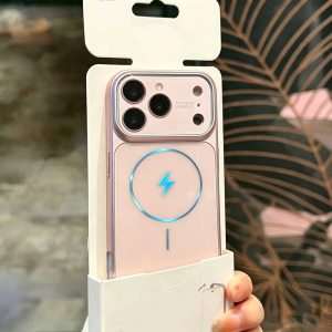 Luxury Matte Laser Lightning Magnetic Case For iPhone17 16 15 Pro Max For Magsafe Charging Glass Camera Protection Hard Cover