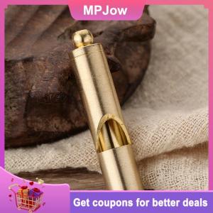 【MPJow】 Mini Waterproof Pocket Tools Pure Brass Handmade Pendant Equipment Survival EDC Whistle Referee Whisle Keychain Brass Whistle