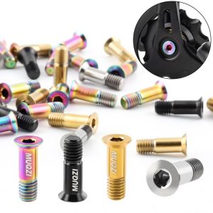 BEITE 2PCS สกรู M5 สกรูล้อ derailleur Jockey ด้านหลัง สลักเกลียวยึด โลหะผสมไททาเนียม สลักเกลียวยึดลูกรอก derailleur ด้านหลัง ทนทานต่อการใช้งาน การแปลงระบบส่งกำลัง สกรูล้อหลังสำหรับจักรยาน เอ็มทีบี