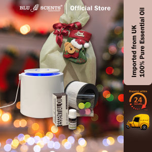Blu Scents Breezy Wellness Xmas Gift - Lemongrass oil with Mini Air Purifier Aromatherapy Set