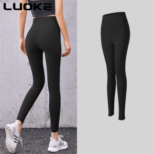 Luoke กางเกงผู้หญิงยาวกางเกงโยคะบางสองด้านแปรงยืดหยุ่นสะโพกเอวสูงแน่น bottoming กางเกงออกกําลังกาย