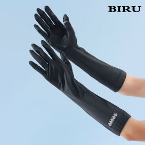 Sarung Tangan Sutra Es sarung tangan motor sarung tangan anti-UV sarung tangan uv protection sarung tangan sepeda motor sutra es sutra tipis jari terbuka mengemudi mengendarai olahraga luar ruangan yang tidak licin sarung tangan karet