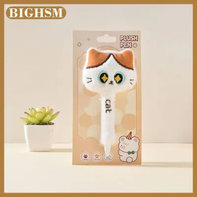 BIGHSM ปากกาเจลสุดสร้างสรรค์สไตล์แมวน่ารักสีดำขนาด0.5มม. สีดำปากกาแบบคลิกแห้งเร็วสำหรับโรงเรียนสำนักงานเครื่องเขียนมีลายเซ็นของขวัญ