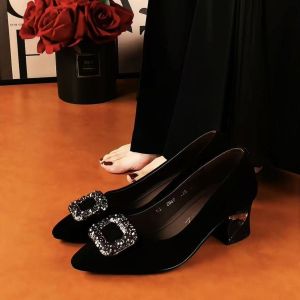 Free Shipping 2026 New WomenS Shoes Comfortable Spring And Autumn Pointed-Toe Rhinestone High Heels Elegant Shallow-Toe Commuter Versatile Flats