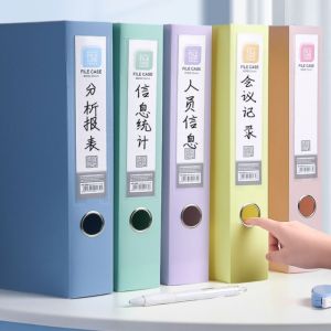 ZOATAAL กันฝุ่นกันฝุ่น โฟลเดอร์ไฟล์ A4 หนาขึ้น พลาสติกพีพี กล่องใส่เอกสาร ง่ายๆ สี Morandi กล่องเก็บกระดาษ ออฟฟิศสำหรับทำงาน