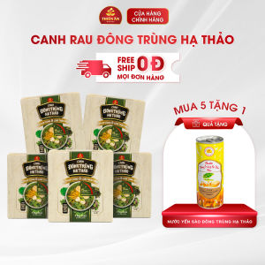 Canh Rau Đông Trùng Hạ Thảo (Có Sợi Nấm Đông Trùng Hạ Thảo Bên Trong) - Combo 5 Hộp - Giàu chất xơ thanh lọc cơ thể giảm nóng trong người