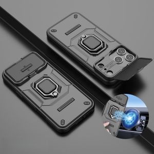 Funda For iPhone 17 Pro Max Slide Camera Protection Armor Phone Case For iPhone17 Pro Air 17Pro Max Car Magnetic Holder Cover