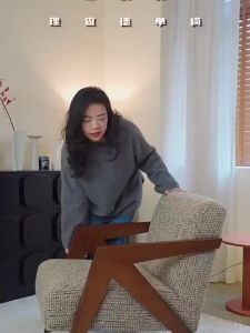 Single Living Room Lounge Solid Wood Single Sofa Bedroom Makeup Chair Backrest Vanity Stool