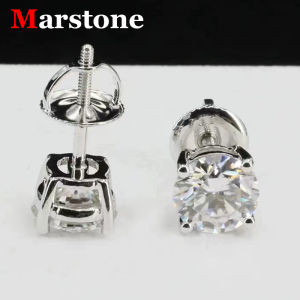 0.5-2CT Moissanite Diamond Stud Earings D Color for Women Earrings Original 925 Silver 18K White Gold Top Quality Girl Gift2026
