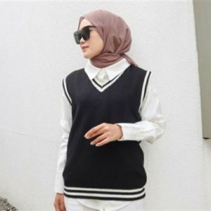Pevita Vest Rajuti Cable / korean Style / Fashion Wanita / by aqilanisa store