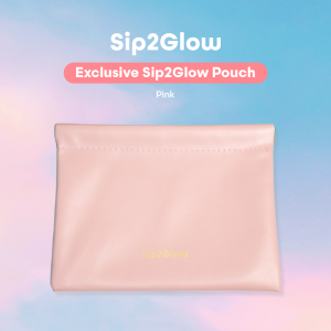 Sip2Glow Pouch Bag - Perfect for Make-up Kits Mini Wallets and everyday use - Available in Pink and Beige Design
