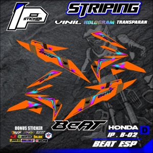 (cod) striping BEAT ESP- sticker striping variasi list honda BEAT ESP IP.B-02 design ip striping