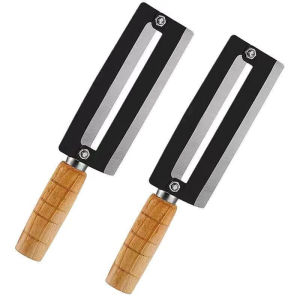 CalceNubes丨Heavy Duty Carbon Steel Peeler Knife for Potatoes Cane Celery - Ergonomic Wooden Handle Left and Right Hand Design
