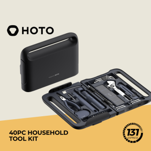 HOTO 40PC Household Tool Kit LED Light 3 Torque 14 Tools & 26 Accessories 2000 mAh Battery DIY