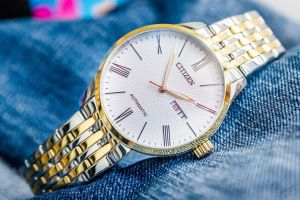 ĐỒNG HỒ NAM CHÍNH HÃNG Citizen NH8354-58A Automatic White Dial Classic Demi Gold Stainless Steel For Men