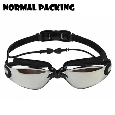 Swimming Goggles + Ear Plugs Professional Silicone Myopia Swim Goggles Anti fog UV anti-fog