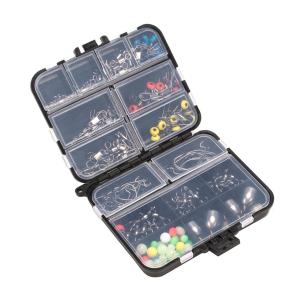 Lightweight 162pcs Fishing Accessories Kit Hooks Swivels Fishing Sinker with Ring Carp Fishing Tackle Boxes