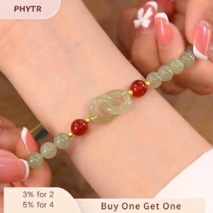 PHYTR HOT Summer Valentines Day Gift Love Heart Jade Beads Charm Bracelet for Women Girl Fashion Natural Bracelet To Love Jewelry Gifts