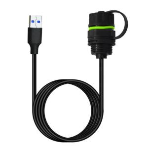 IP68 USB3.0 Flushes Mount Adapter Silicone Sealed USB3.0 Cable for Harsh Environment 100cm Dust/Water Protections