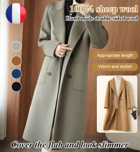 W Elegant Mid-length woolen coat Thick windproof womens fashion coat winter thick coat