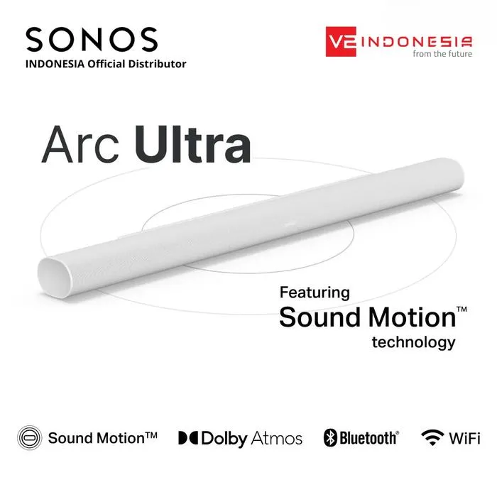 Sonos Arc Ultra Soundbar with Spatial Audio and Dolby Atmos - Smart Home Theatre System (Bluetooth & Wifi Compatible) - White | Lazada Indonesia