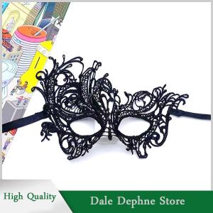 [Dale Dephne] Halloween Half Face Mask Luxury Masquerade Women Dress Christmas Party Cosplay Decoration Eye Mask Nightclub Lace Mask
