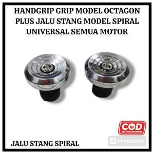 HANDGRIP GRIP HANFAT MODEL OCTAGON SET KIRI KANAN PLUS JALU STANG MODEL SPIRAL UNIVERSAL SEMUA MOTOR HERIGO.ID