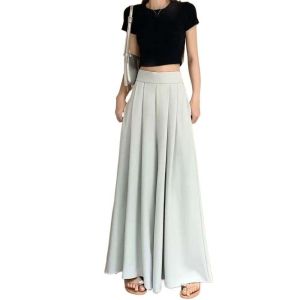 GOOTRADES Y2K Wide Leg Pants High Waisted Oversized Womens Harem Pants Appear Thin Solid Color Palazzo Pleated Culottes Female