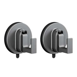 2pcs Wall Mounted Suction Cup Hook Glass Kitchen Bathroom Hook For Towel Robe Coat Keys Bag Hook