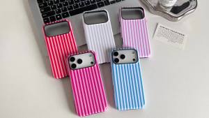 Longlayss Compatible with iPhone 17 Pro Max Case Cute Striped Phone Case