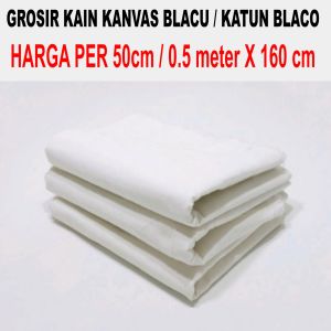 KAIN KANVAS BLACU 50x160cm  GRADE B KATUN BLACO CANVAS LUKIS TAS  TOTEBAG POUCH DRAWSTRING CRAFT