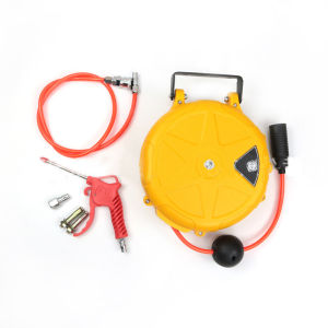 10M Retractable Air Hose Reel Automatic Rewind PU Hose Compressor Coiler Heavy Duty Wall Mount with Free Air G-un for Home Garage Workshop