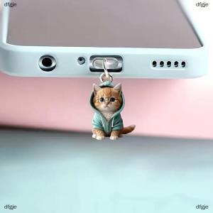 [COD] dfgje Cute 2D Cat Phone Anti Dust Cap Charge Port Plug For IPhone Type C Dust Protection Stopper Accessorie