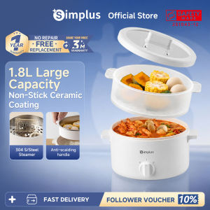 Simplus 1.8L Electric Cooker  600W Power  Titanium Ceramic Coating  Multi-Cooker DZGH013