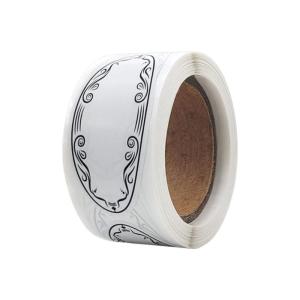 Ellipsoid White Adhesive Labels For Storage Canisters Crafting Editable Face 150 Per Roll