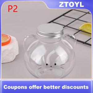 【ZTOYL】 Kawaii mèo chai nước cho trà sữa cà phê nước trái cây di động uống cup nhà trong suốt ép nước giải khát uống chai BPA miễn phí