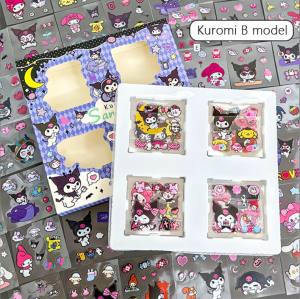 100Pcs/Boxes Kuromi Stickers Set Hand-Painted Diary DIY Plain Waterproof Stickers