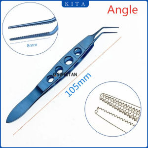 KITA 1pcs Ophthalmic tweezers Nucleus Fragment Forcep Straight/ Angle Titanium Eye Surgical Crushing Nucleus Forceps