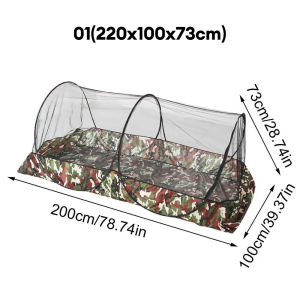 Folding Portable Mosquito Net Trips Mesh Tent With Zipper Outdoor New Camping Camouflage Mosquito Net Tent With Bottom for Bed