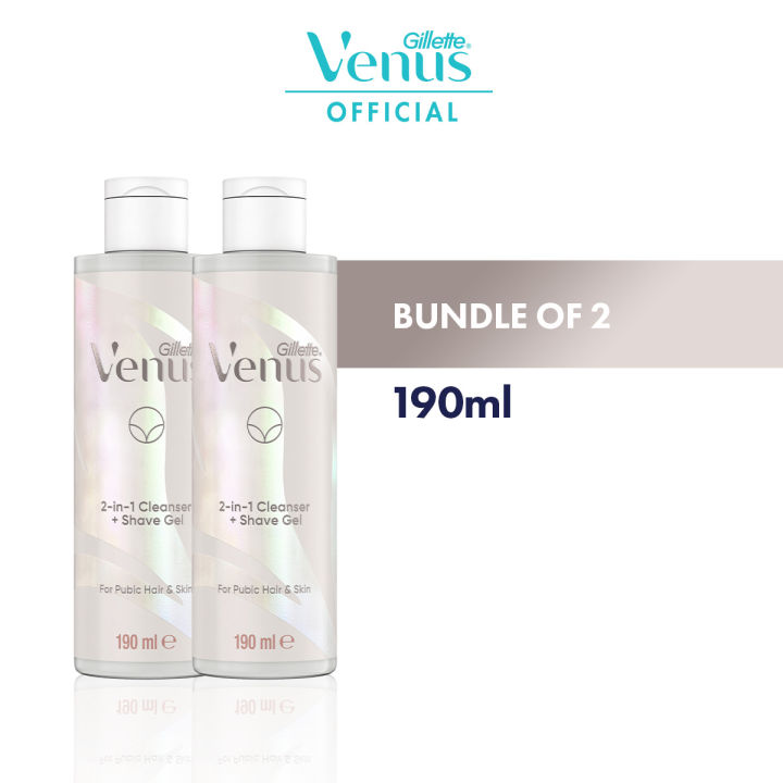 Gillette Venus 2in1 Cleanser + Shave Gel For Pubic Hair & Skin 190 ml