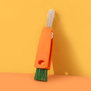 3 in 1 Carrot Cup Bottle Brush Lid Cleaning Tool Household Baby Bottles Cap Kitchen Accessories Remove Gap Grooves Carrot Cup Lid Brush 萝卜杯盖刷
