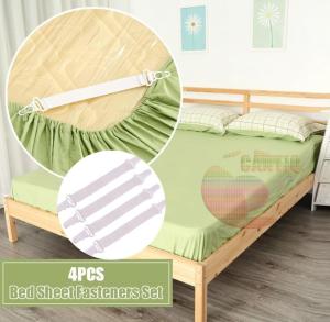 Icantiq Penjepit Jepitan Seprei Sprei Agar Terlihat Rapi / Pengait Ujung Sprei / Jepitan Ujung Sprei / Karet Penjepit Ujung Sprei Elastic Cover Blankets Grippers Holder Bed Sheet Clip Mattress Fasteners Fixing Slip-Resistant Belt Clip Home Living - Putih