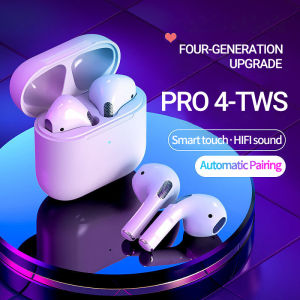 Pro 4 TWS Headset Bluetooth 5.0 Earphone Wireless HIFI stereo Kontrol sentuh earphones BT handsfree with mikrofon