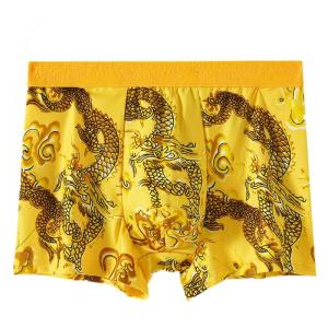 Trung Quốc in hình rồng Đồ Lót Nam Quần lót thoáng khí đàn hồi cao Dây thắt lưng thể thao boxer tóm tắt quần lót quần lót