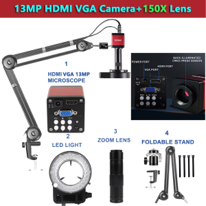 YIZHAN 48MP 1080P FHD กล้องจุลทรรศน์ดิจิตอล180X C-Mount เลนส์ HDMI USB อุตสาหกรรมอิเล็กทรอนิกส์กล้องจุลทรรศน์กล้องสำหรับซ่อมโทรศัพท์บัดกรี