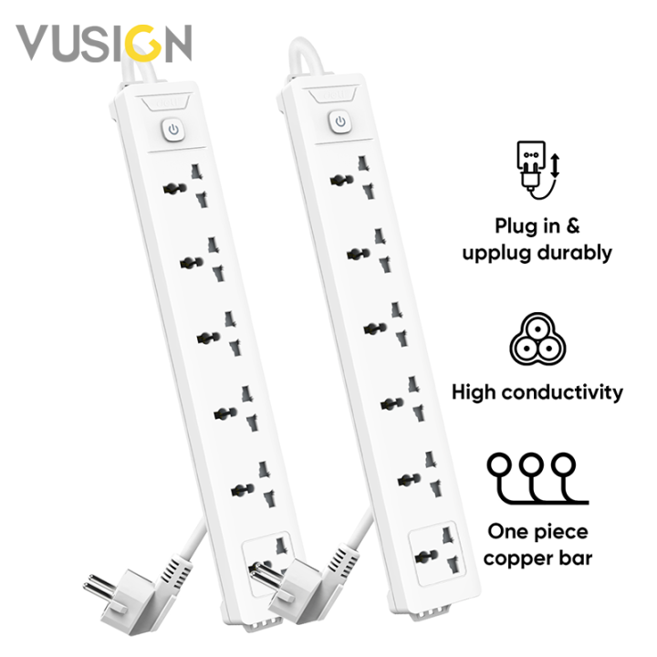 Deli Power Strip Electric Socket Outlet Extension 6 Gang Universal 3M ...