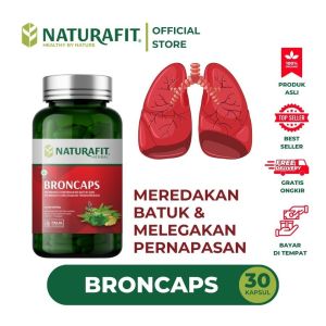 Broncaps Obat Herbal Naturafit Meredakan batuk sesak nafas dan Membersihkan Paru-paru 30 Kapsul
