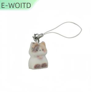 【E-WOITD】 1ชิ้นกระเป๋าเป้สะพายหลังเครื่องประดับกระเป๋าจี้ห่วงโซ่โทรศัพท์น่ารักการ์ตูนสัตว์ flocking alpaca พวงกุญแจเด็กผู้หญิงของขวัญ